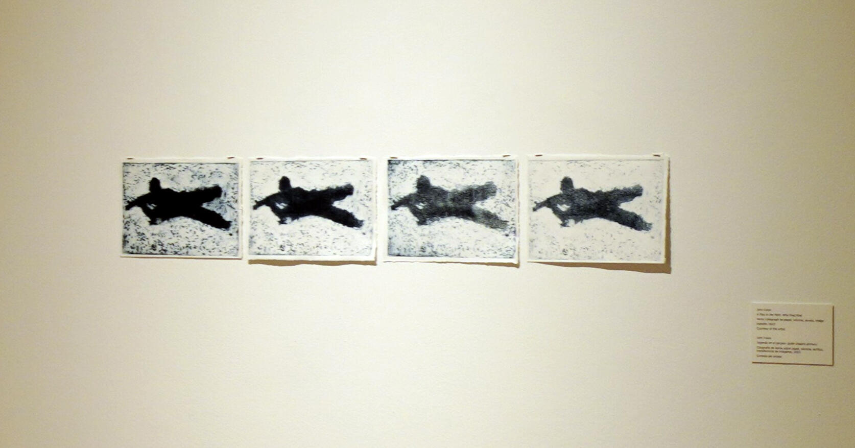 'A Play in the Park: Who Fired First' (Close up) 2023, Xerox collagraph on paper, silicone, Acrylic, image transfer, Dimensions Variable